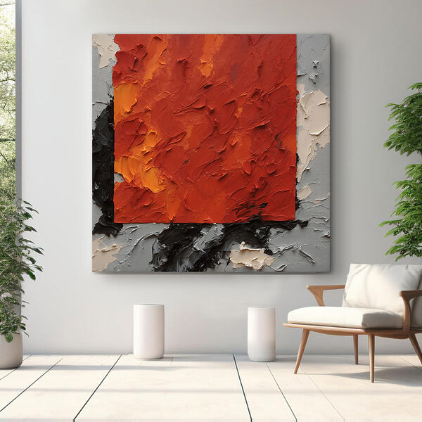 Peinture abstraite texturée dans des teintes vibrantes Tableaux Peinture abstraite texturée dans des teintes vibrantes