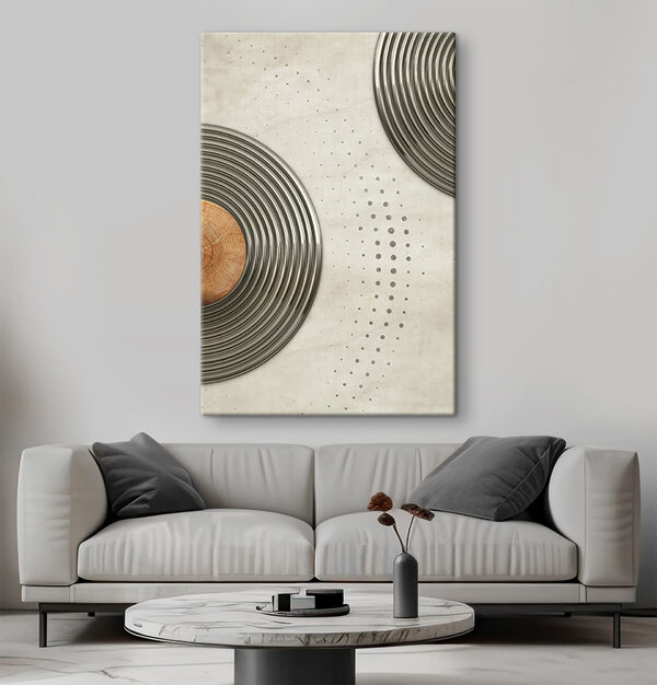 Tableaux Motif métallique avec dessin circulaire