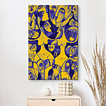 Tableaux Spirale jaune et bleue