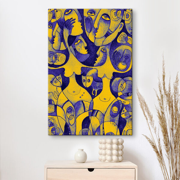 Spirale jaune et bleue Tableaux Spirale jaune et bleue