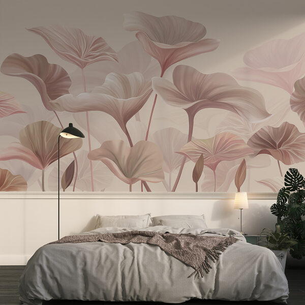 Papier peint Élégant motif floral pastel