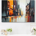 Tableaux Peinture d'une rue avec des bâtiments