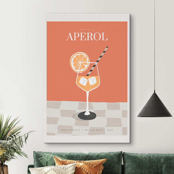 Verre de jus d'orange avec une paille et une tranche d'orange Tableaux Verre de jus d'orange avec une paille et une tranche d'orange