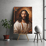 Tableaux Personnage saint avec un halo d'aura rayonnant
