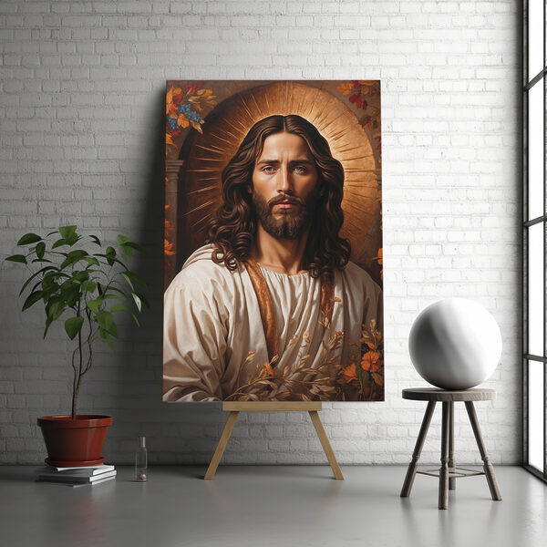 Personnage saint avec un halo d'aura rayonnant Tableaux Personnage saint avec un halo d'aura rayonnant