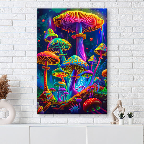Groupe de champignons colorés Tableaux Groupe de champignons colorés