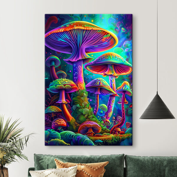 Groupe de champignons colorés Tableaux Groupe de champignons colorés