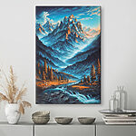 Tableaux Lever de soleil sur un paysage de montagne majestueux.