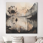 Tableaux Fleur noire et blanche