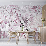 Papier peint Flamands pastel parmi des motifs floraux