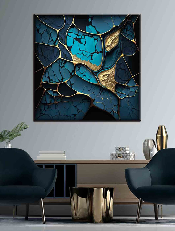 Élégance de la mosaïque turquoise et minuit Tableaux Élégance de la mosaïque turquoise et minuit