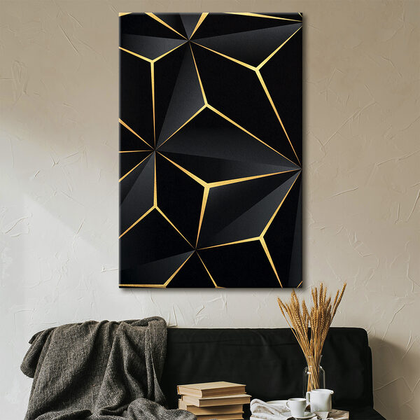 Design géométrique moderne noir et métallique Tableaux Design géométrique moderne noir et métallique