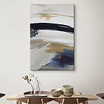 Tableaux Coups de pinceau abstraits aux accents bleus.