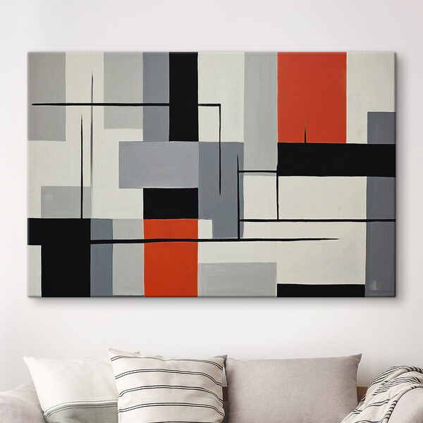 Objet rectangulaire rouge avec un point noir Tableaux Objet rectangulaire rouge avec un point noir