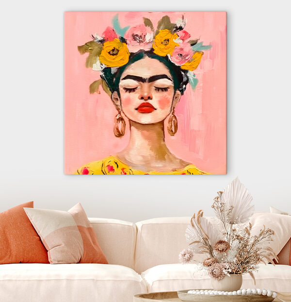 Peinture d'une femme avec des fleurs dans les cheveux Tableaux Peinture d'une femme avec des fleurs dans les cheveux