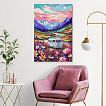 Tableaux Camionnette dans un champ de fleurs
