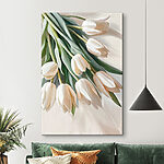 Tableaux Tulipes blanches sur un fond doux.