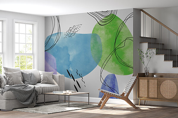 Art vert et bleu Papier peint Art vert et bleu