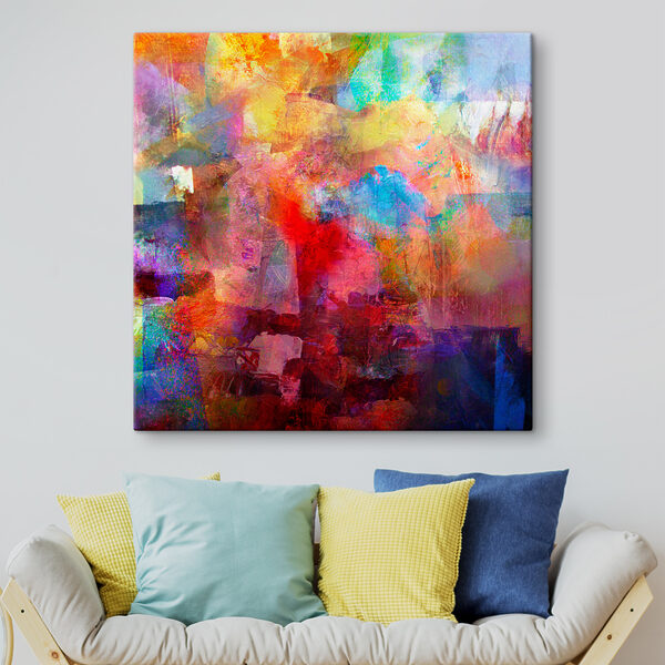 Œuvre d'art abstraite aux couleurs vives et explosives Tableaux Œuvre d'art abstraite aux couleurs vives et explosives