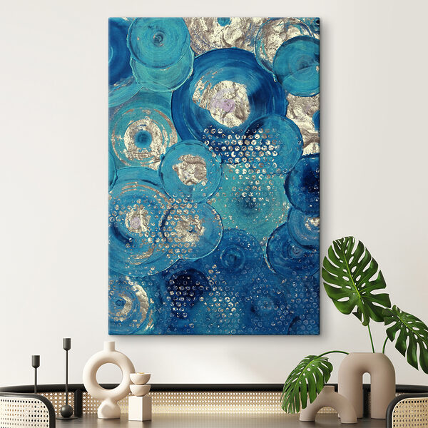 Cercle bleu et argent Tableaux Cercle bleu et argent