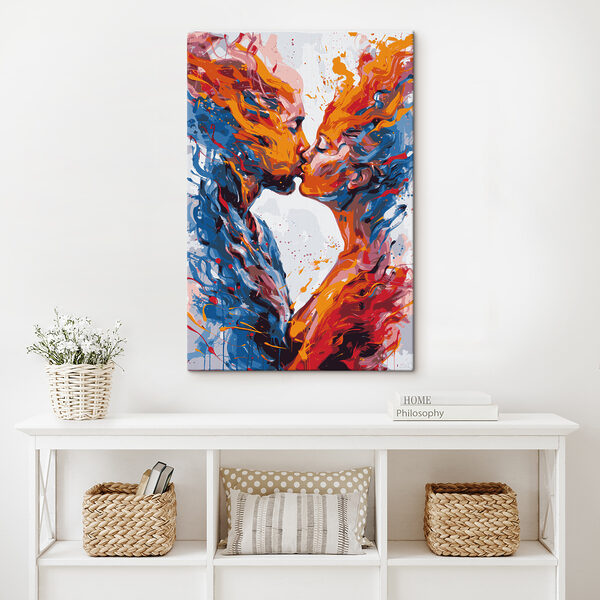 Homme et femme s'embrassant Tableaux Homme et femme s'embrassant