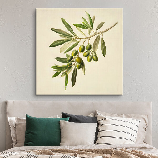 Branche d'olivier avec des olives vertes Tableaux Branche d'olivier avec des olives vertes