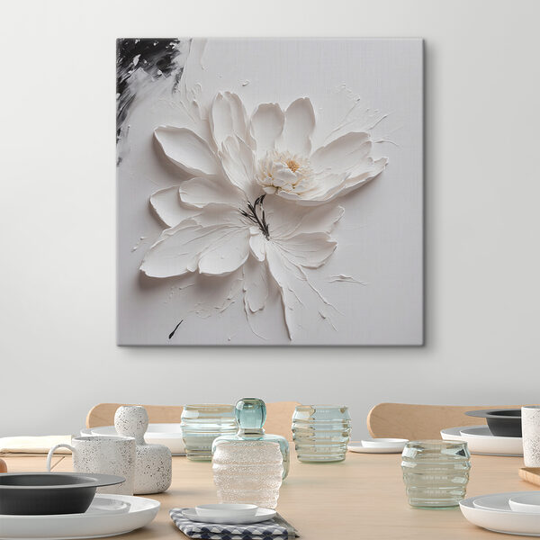 Fleur blanche élégante avec texture Tableaux Fleur blanche élégante avec texture
