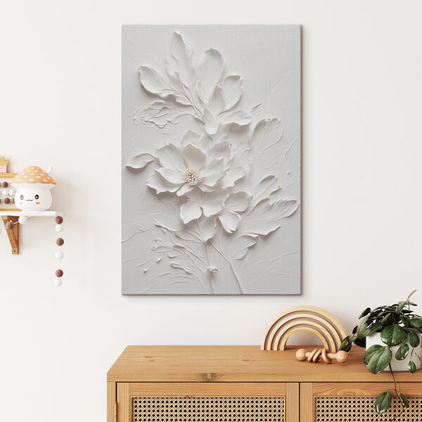 Dessin floral blanc délicat Tableaux Dessin floral blanc délicat