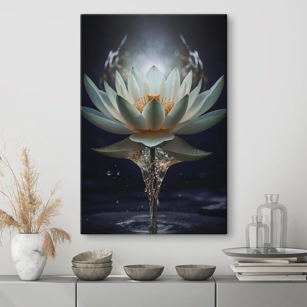 Lotus rayonnant émergeant de l'eau Tableaux Lotus rayonnant émergeant de l'eau