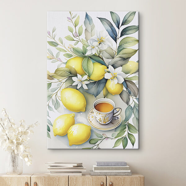 Citrons et thé parmi les feuilles Tableaux Citrons et thé parmi les feuilles