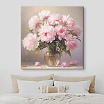 Tableaux Bouquet de pivoines roses dans un vase.