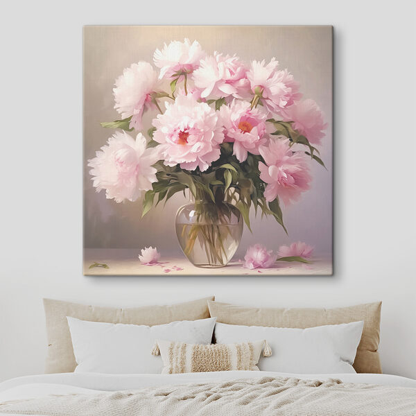 Bouquet de pivoines roses dans un vase Tableaux Bouquet de pivoines roses dans un vase