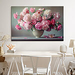 Tableaux Vase rempli de fleurs roses.