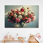 Tableaux Bouquet luxuriant dans un vase en verre.