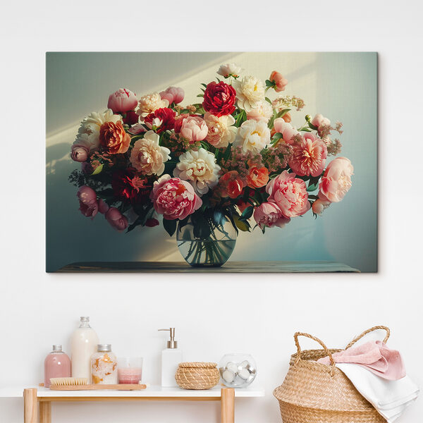 Bouquet luxuriant dans un vase en verre Tableaux Bouquet luxuriant dans un vase en verre