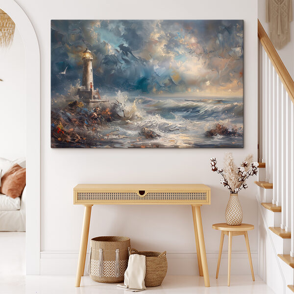 Peinture d'un phare dans l'océan Tableaux Peinture d'un phare dans l'océan