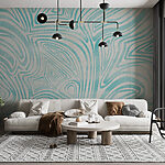 Papier peint Motif bleu et blanc