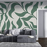 Papier peint Les feuilles vertes s'entrelacent dans un dessin gracieux