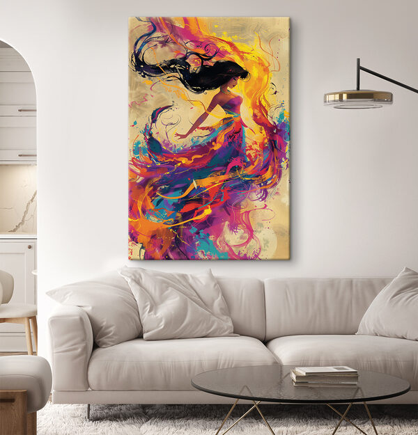 Femme aux longs cheveux noirs Tableaux Femme aux longs cheveux noirs
