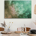 Tableaux Mandala complexe sur fond cosmique.