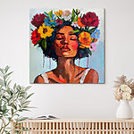 Tableaux Peinture d'une femme avec des fleurs dans les cheveux