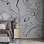 Papier peint Lettre noire o sur fond blanc