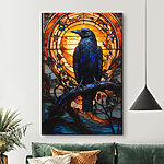 Tableaux Vitrail avec un oiseau sur une branche