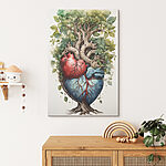 Tableaux Coeur humain avec veines rouges