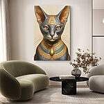 Tableaux Visage de chat avec une couronne