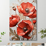 Tableaux Fleurs d'un rouge éclatant en pleine floraison.