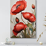 Tableaux Fleurs d'un rouge éclatant et d'une grande élégance.