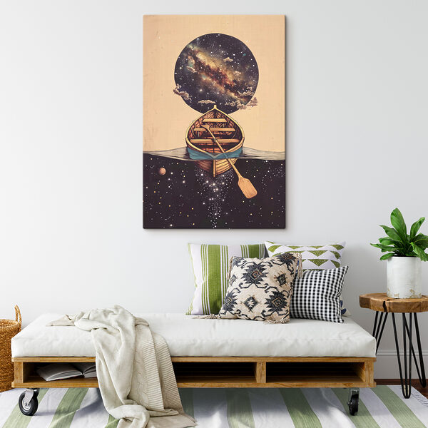 Tableaux Dessin d'un bateau avec une pagaie