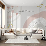 Papier peint Formes abstraites pastel et points