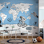 Papier peint Dessin d'une personne à vélo